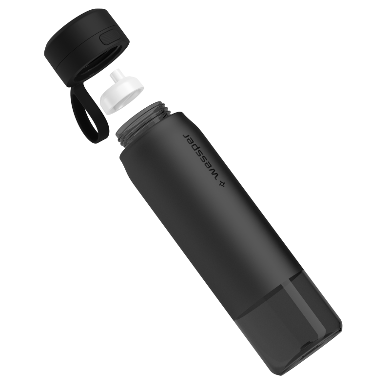 Butelka filtrująca Wessper B2 Tritan Actitex™ 1 l – Czarna