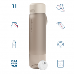 Butelka filtrująca Wessper B2 Tritan Actitex™ 1 l – Beżowa