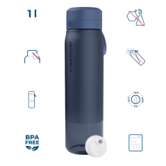 Butelka filtrująca Wessper B2 Tritan Actitex™ 1 l – Niebieska