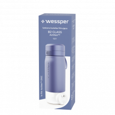 Butelka filtrująca Wessper B2 GLASS Actitex™ 0,5 l – Niebieska