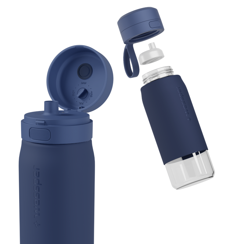 Butelka filtrująca Wessper B2 GLASS Actitex™ 0,5 l – Niebieska