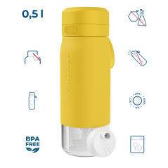 Butelka filtrująca Wessper B2 GLASS Actitex™ 0,5 l – Żółta