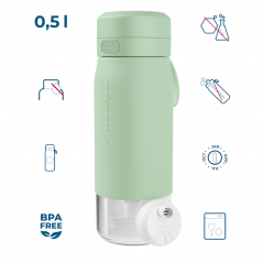 Butelka filtrująca Wessper B2 GLASS Actitex™ 0,5 l – Miętowa