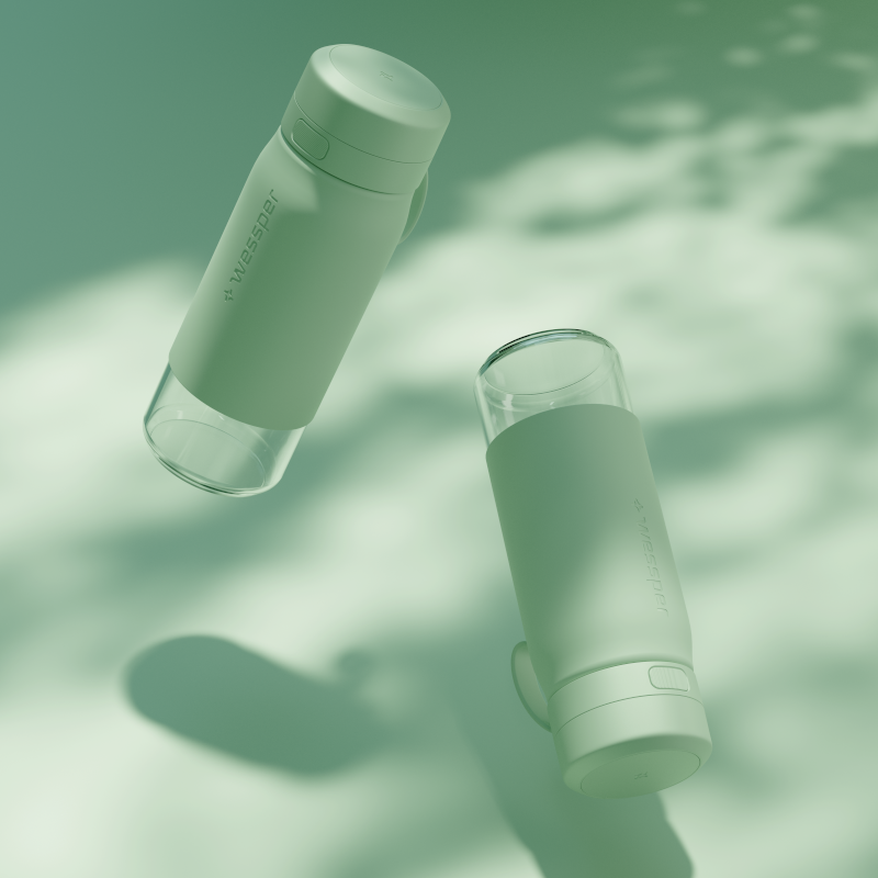 Butelka filtrująca Wessper B2 GLASS Actitex™ 0,5 l – Miętowa