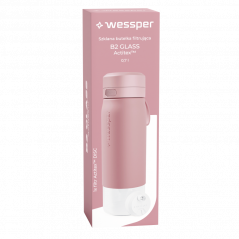 Butelka filtrująca Wessper B2 GLASS Actitex™ 0,7 l – Różowa