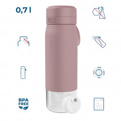 Butelka filtrująca Wessper B2 GLASS Actitex™ 0,7 l – Różowa