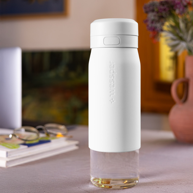 Butelka filtrująca Wessper B2 GLASS Actitex™ 0,7 l – Biała