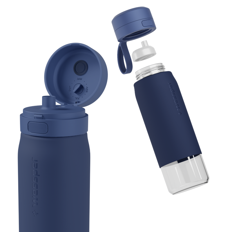 Butelka filtrująca Wessper B2 GLASS Actitex™ 0,7 l – Niebieska