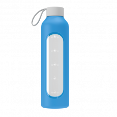 Szklana butelka na wodę 1 l Wessper B1 Borosilicate Ocean – szczelna, bez BPA, z miarką