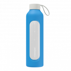 Szklana butelka na wodę 1 l Wessper B1 Borosilicate Ocean – szczelna, bez BPA, z miarką