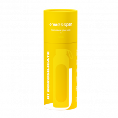 Szklana butelka na wodę 1 l Wessper B1 Borosilicate Sun – szczelna, bez BPA, z miarką