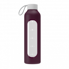 Szklana butelka na wodę 1 l Wessper B1 Borosilicate Ruby – szczelna, bez BPA, z miarką