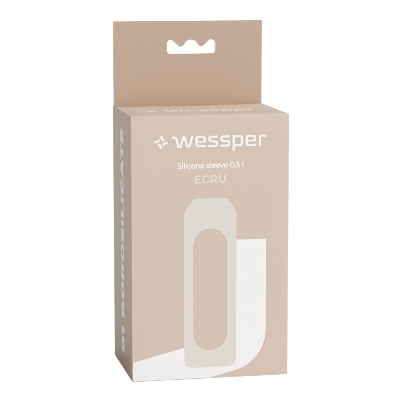 Ecru etui silikonowe do butelki szklanej Wessper B1 Borosilcate 0,5 l
