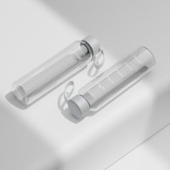 Szklana butelka na wodę 0,5 l Wessper B1 Borosilicate – szczelna, bez BPA, z miarką