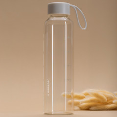 Szklana butelka na wodę 0,5 l Wessper B1 Borosilicate – szczelna, bez BPA, z miarką