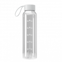 Szklana butelka na wodę 0,5 l Wessper B1 Borosilicate – szczelna, bez BPA, z miarką