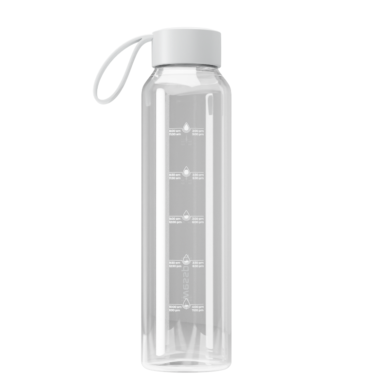 Szklana butelka na wodę 0,5 l Wessper B1 Borosilicate – szczelna, bez BPA, z miarką