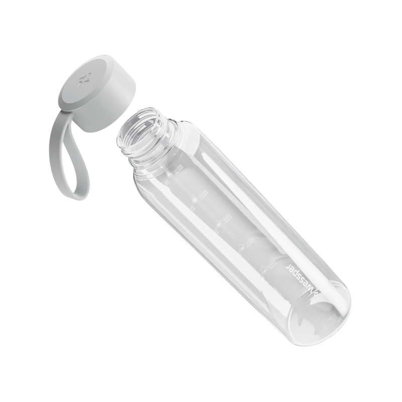 Szklana butelka na wodę 0,5 l Wessper B1 Borosilicate – szczelna, bez BPA, z miarką Szklana butelka na wodę 0,5 l Wessper B1 Borosilicate – szczelna, bez BPA, z miarką