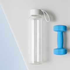 Szklana butelka na wodę 0,5 l Wessper B1 Borosilicate – szczelna, bez BPA, z miarką