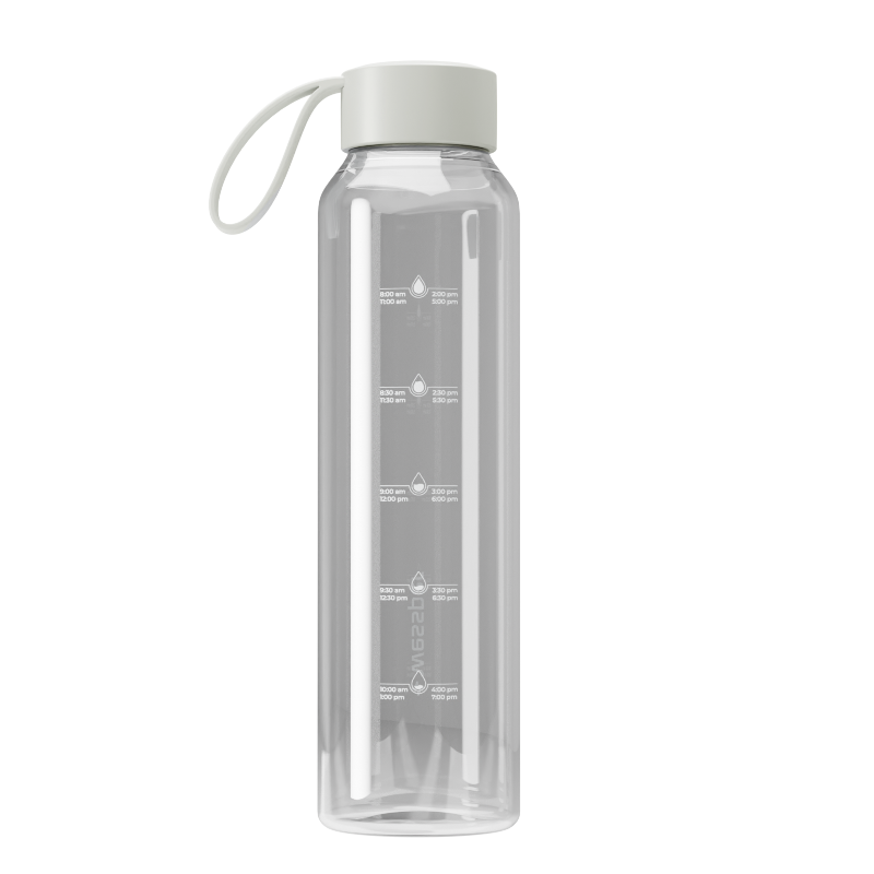 Szklana butelka na wodę 0,5 l Wessper B1 Borosilicate w zestawie z etui silikonowym Lagoon – szczelna, bez BPA, z miarką Szklana butelka na wodę 0,5 l Wessper B1 Borosilicate w zestawie z etui silikonowym Lagoon – szczelna, bez BPA, z miarką