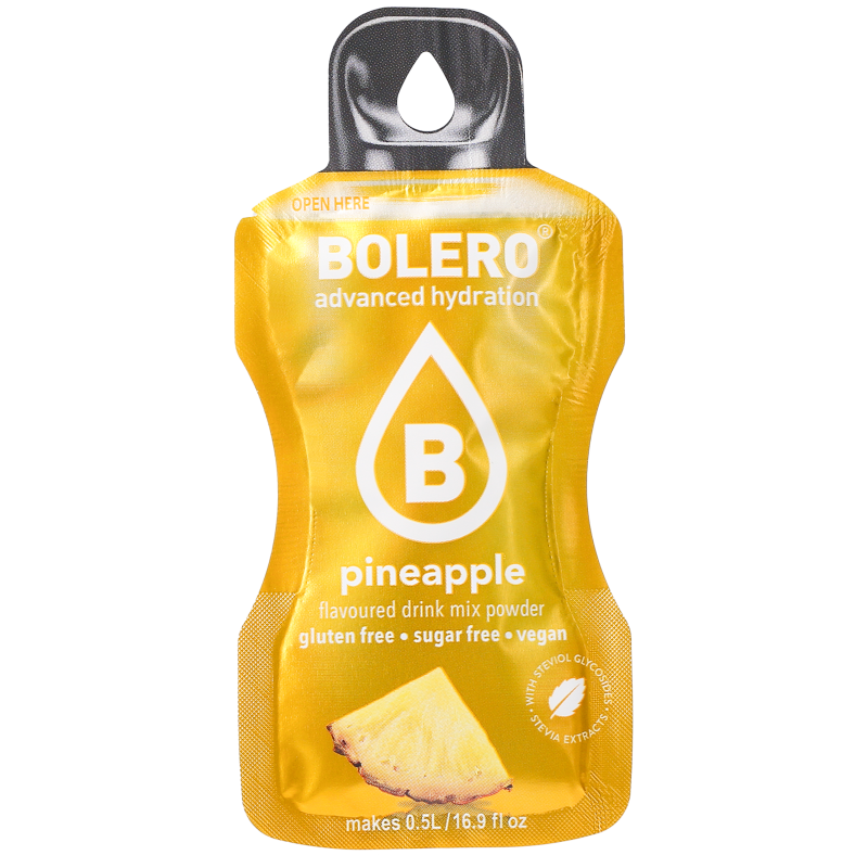 Napój w proszku Bolero Sticks Pineapple (ananas) ze stewią 12 x 3 g