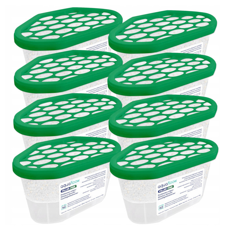 Pochłaniacze wilgoci Aquafloow Filler Pine o zapachu sosny 8x400ml