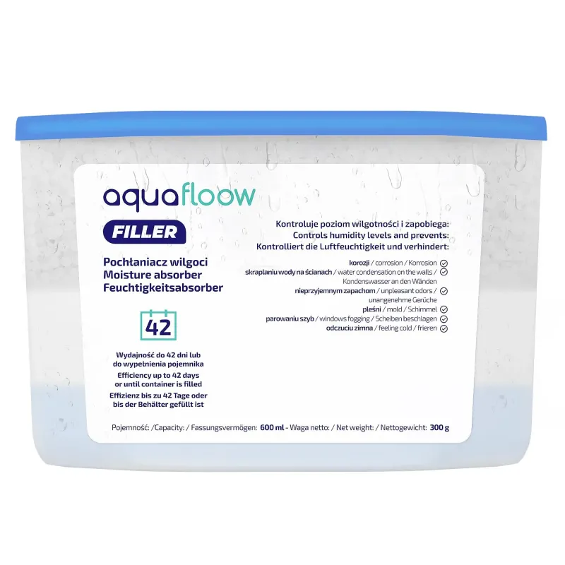 Pochłaniacze wilgoci Aquafloow Filler 8x600ml bezzapachowe Pochłaniacze wilgoci Aquafloow Filler 8x600ml bezzapachowe