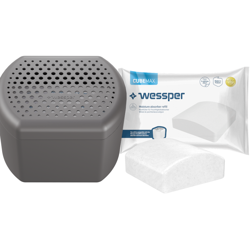 Pochłaniacz wilgoci Wessper P2 Humifill szary + tabletka Wessper CubeMax 250 g