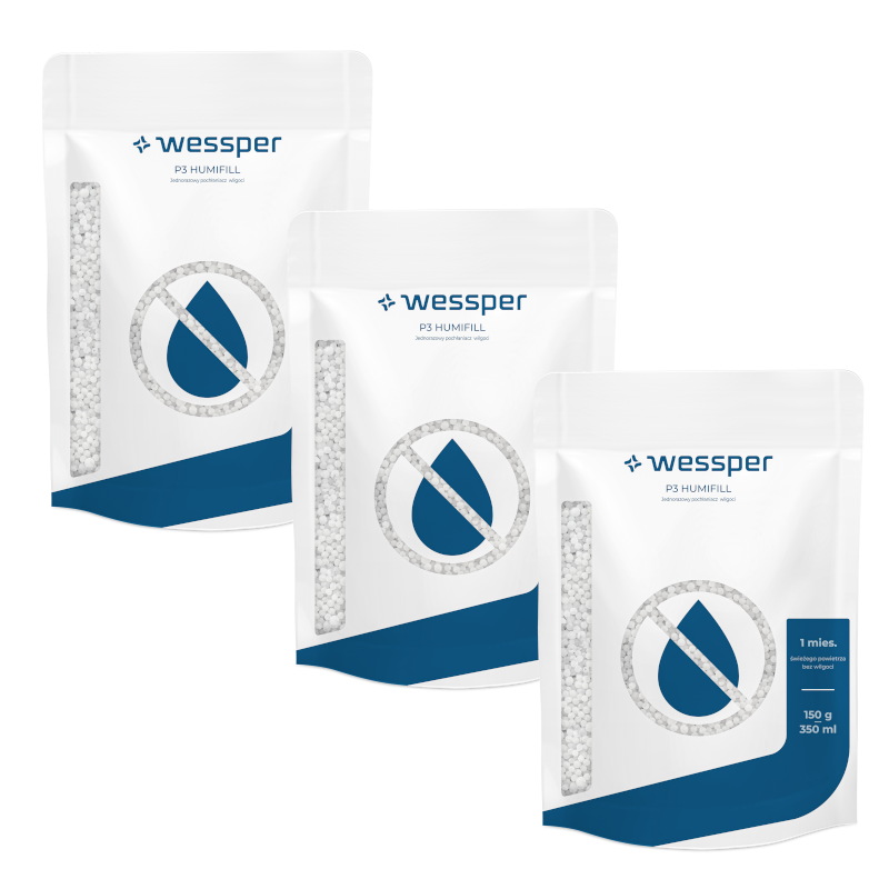 Jednorazowy pochłaniacz wilgoci Wessper P3 Humifill 3x150 g