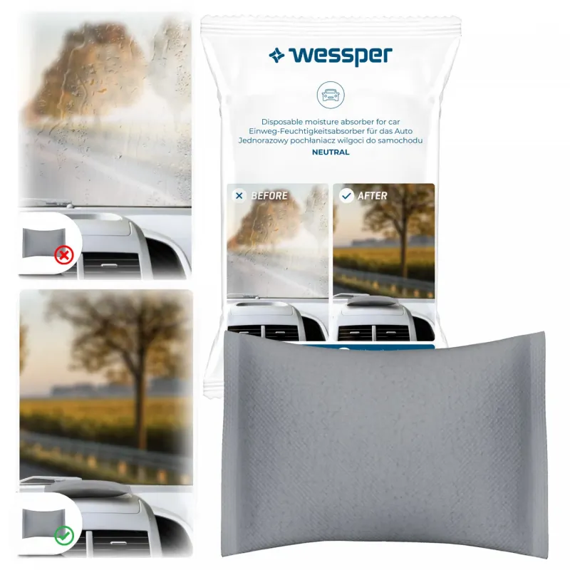 Jednorazowy pochłaniacz wilgoci do samochodu Wessper AquaDryer 4x250 g Jednorazowy pochłaniacz wilgoci do samochodu Wessper AquaDryer 4x250 g