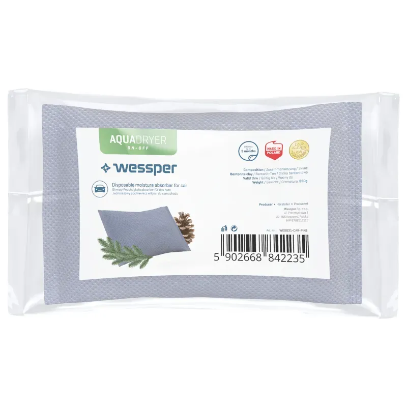 Pochłaniacz wilgoci Wessper Aquadryer On - Off do samochodu, zapach sosny 4x250 g
