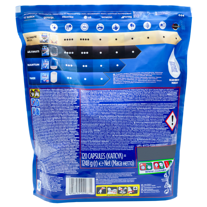 Kapsułki do zmywarki Finish Quantum All In 1 Lemon (cytrynowe) 120 szt. Kapsułki do zmywarki Finish Quantum All In 1 Lemon (cytrynowe) 120 szt.