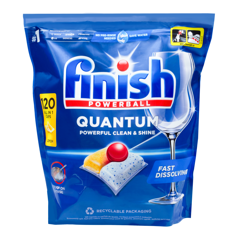 Kapsułki do zmywarki Finish Quantum All In 1 Lemon (cytrynowe) 120 szt.
