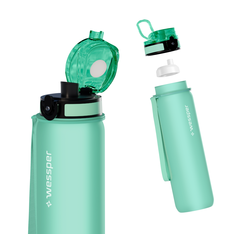 Butelka filtrująca Wessper B4 500 ml Tritan BPA Free miętowa – bidon z filtrem do wody