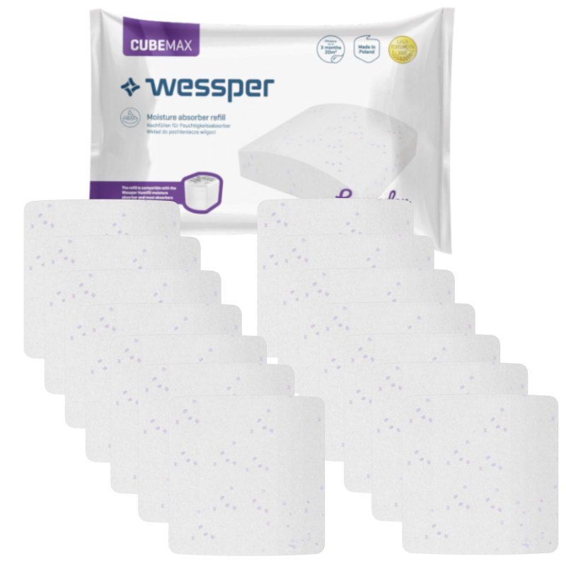 Uniwersalna tabletka (kostka) Wessper Cubemax o zapachu lawendy do pochłaniacza wilgoci - 12 sztuk