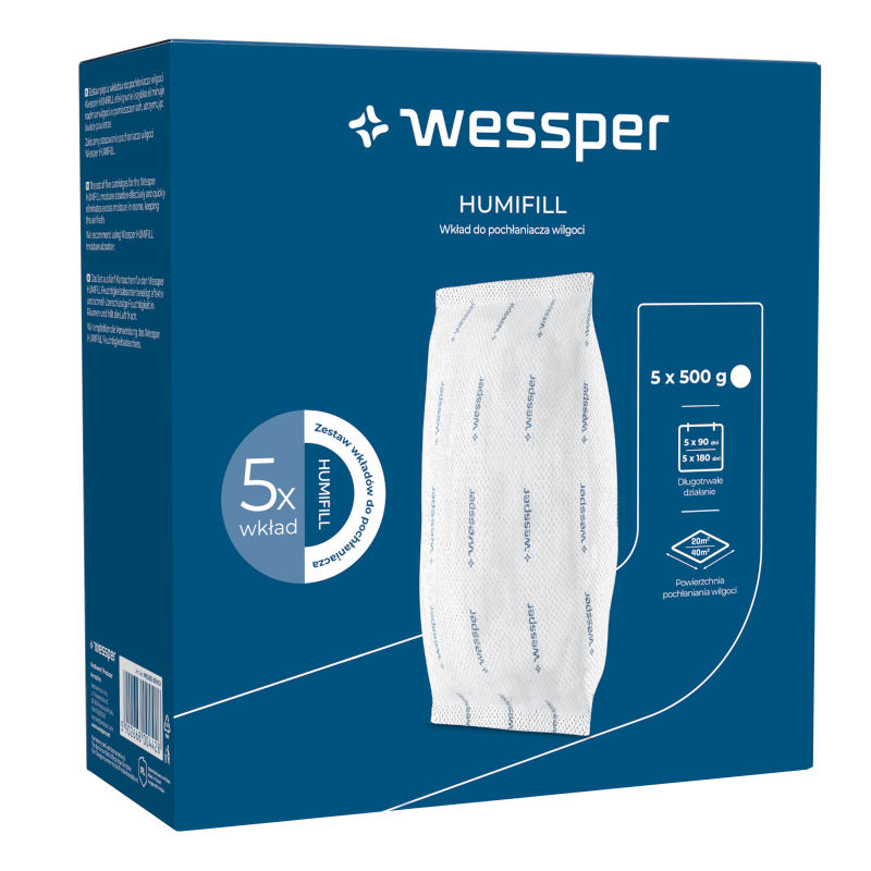 Wkłady do pochłaniacza wilgoci Wessper Humifil BIG PACK 5 x 500 g