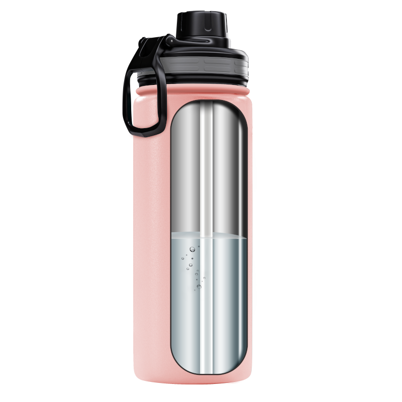 Butelka termiczna Wessper Activemax Steeline ze stali nierdzewnej, różowa 500 ml Butelka termiczna Wessper Activemax Steeline ze stali nierdzewnej, różowa 500 ml