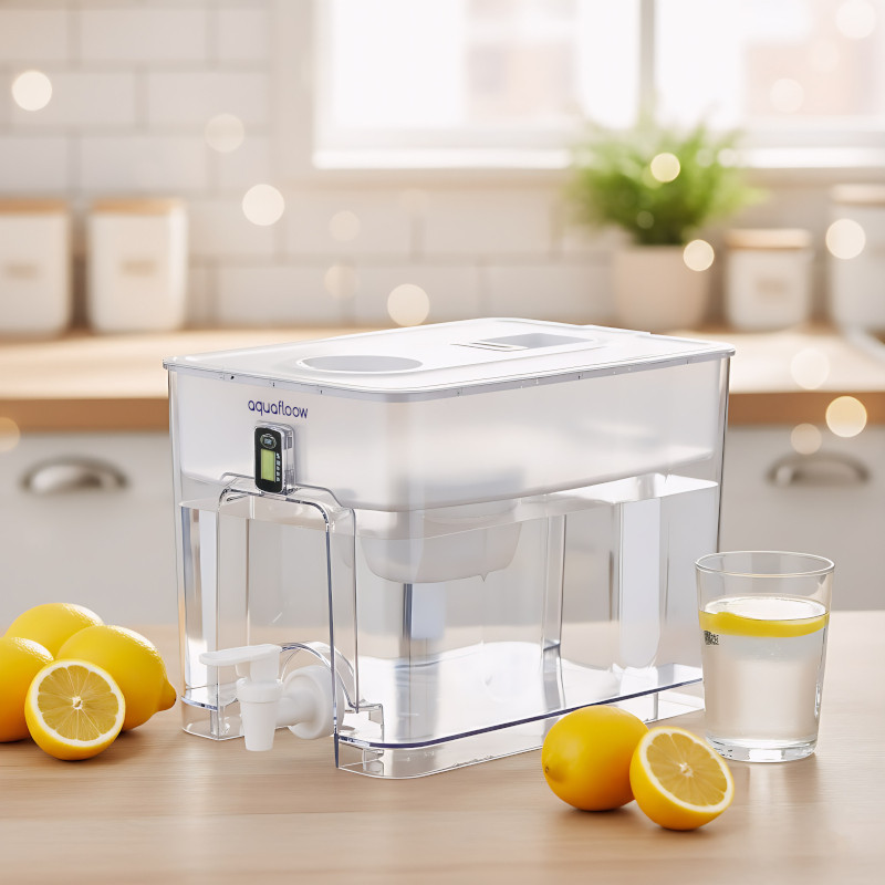 Dystrybutor wody Aquafloow Hydro Feeder 9,5 l w zestawie z 10 wkładami filtrującymi Aquafloow Maxi