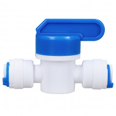 Zawór kulowy przelotowy 2x 1/4" – do wężyka 6,4 mm w filtrach RO, lodówkach i kostkarkach