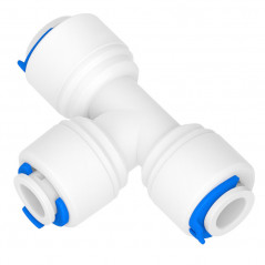 Złączka trójnik 1/4" QC – szybkozłączka do wężyka 6,4 mm w filtrach RO, lodówkach i kostkarkach