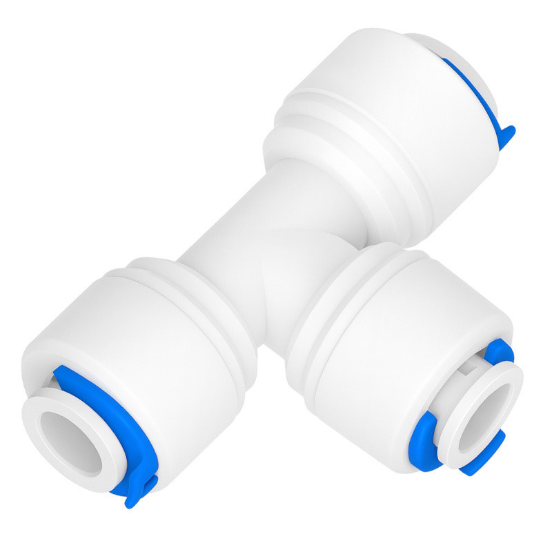 Złączka trójnik 1/4" QC – szybkozłączka do wężyka 6,4 mm w filtrach RO, lodówkach i kostkarkach