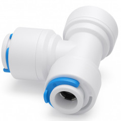 Złączka trójnik 1/4" QC – szybkozłączka do wężyka 6,4 mm w filtrach RO, lodówkach i kostkarkach