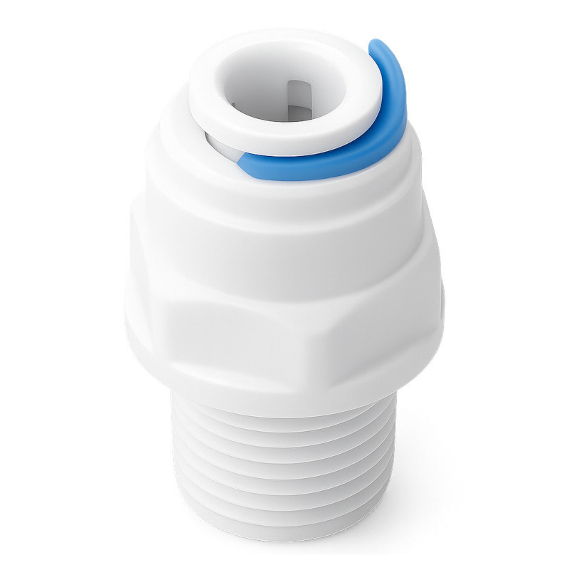 Złączka prosta 1/4" QC z gwintem zewnętrznym – szybkozłączka do filtrów RO i wężyka 6,4 mm