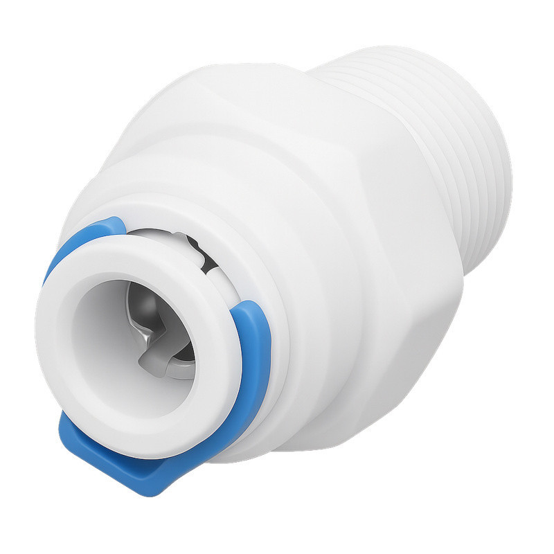 Złączka prosta 1/4" QC z gwintem zewnętrznym – szybkozłączka do filtrów RO i wężyka 6,4 mm Złączka prosta 1/4" QC z gwintem zewnętrznym – szybkozłączka do filtrów RO i wężyka 6,4 mm