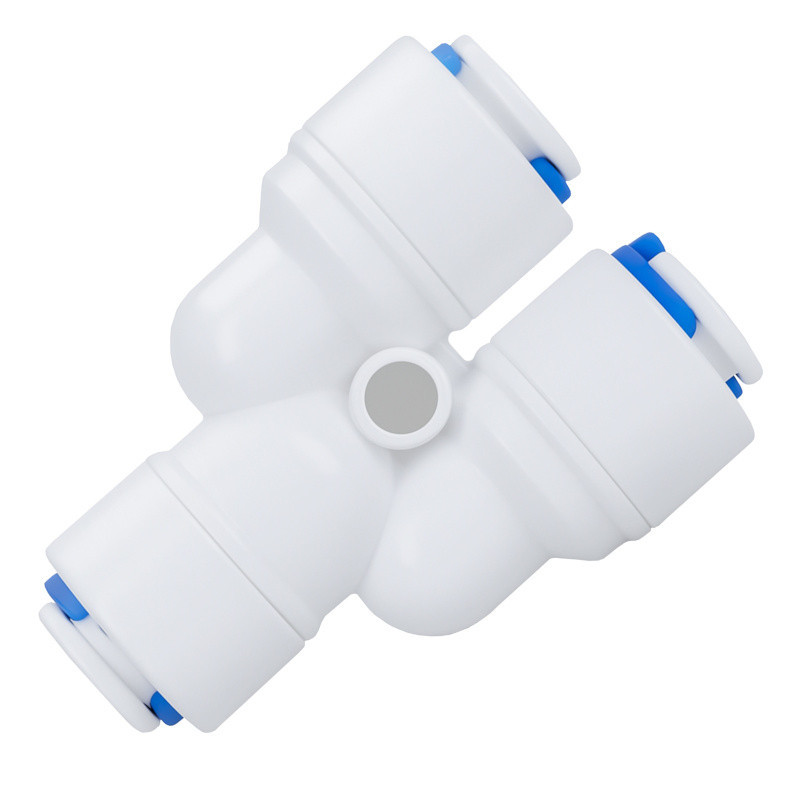 Złączka Trójnik 3x 1/4" QC do filtrów wody i systemów odwróconej osmozy RO – szybkozłączka 6,4 mm