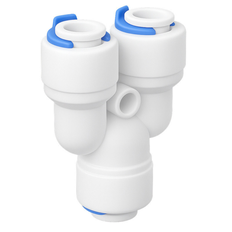 Złączka Trójnik 3x 1/4" QC do filtrów wody i systemów odwróconej osmozy RO – szybkozłączka 6,4 mm