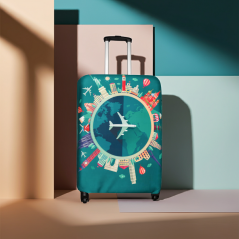 Pokrowiec na walizkę Sillar - motyw samolotu, rozmiar L