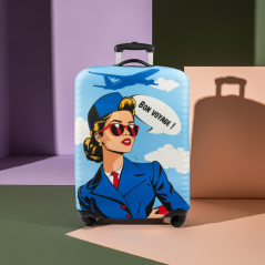 Pokrowiec na walizkę Sillar - motyw stewardessa, rozmiar L