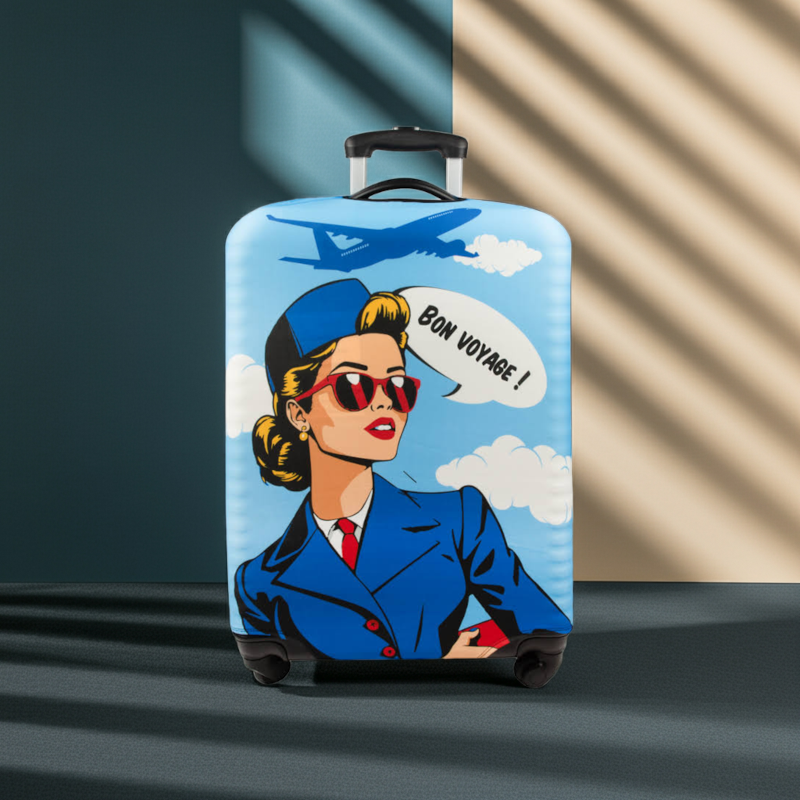 Pokrowiec na walizkę Sillar - motyw stewardessa, rozmiar M