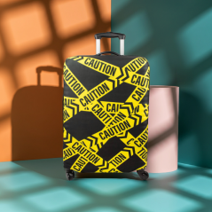 Pokrowiec na walizkę Sillar - motyw taśmy ostrzegawczej, rozmiar L